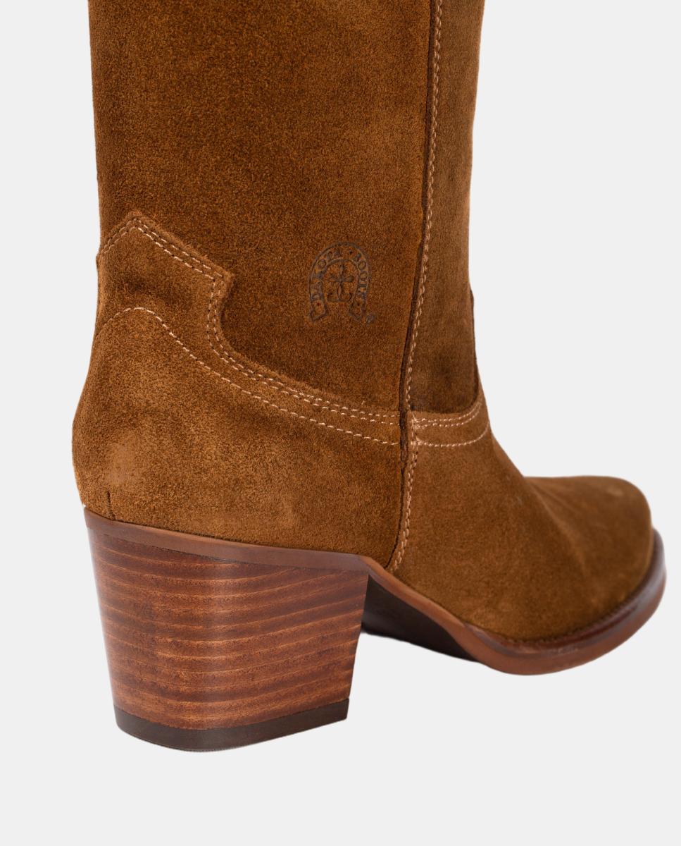 Botas cowboy tacón mujer en piel - Dakota Boots - Marrón topo Marrón topo-3