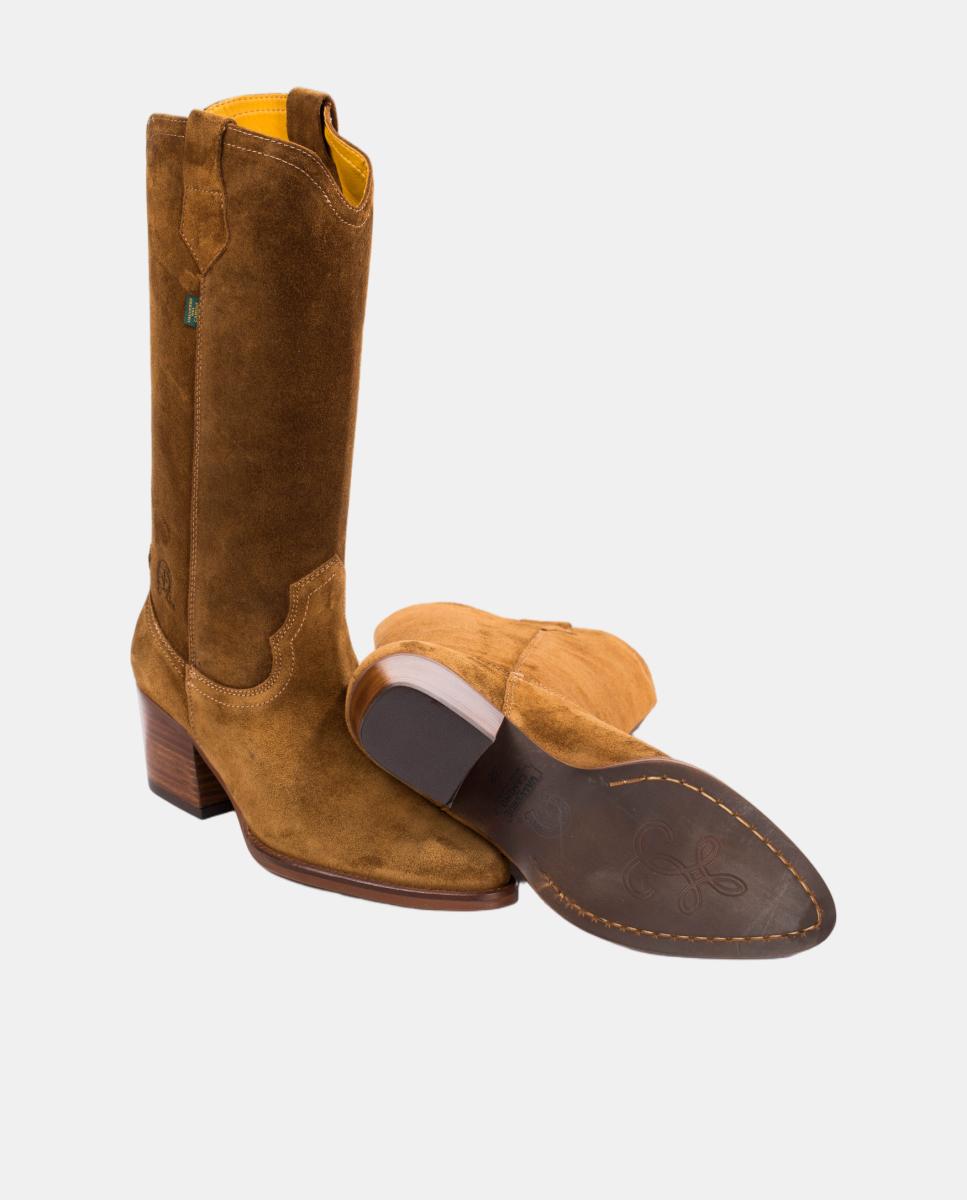 Botas cowboy tacón mujer en piel - Dakota Boots - Marrón topo Marrón topo-4