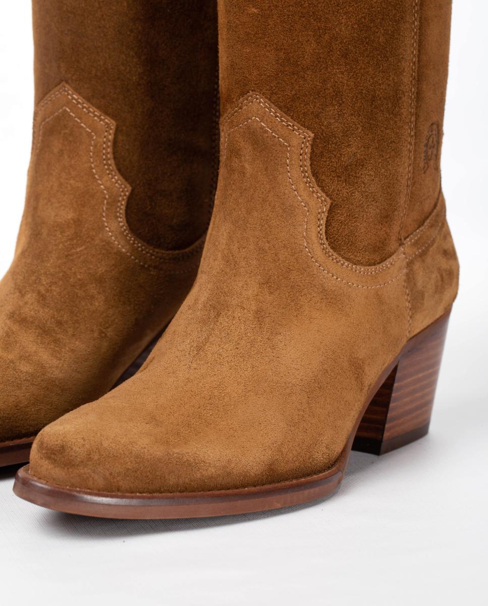 Botas cowboy tacón mujer en piel - Dakota Boots - Marrón topo Marrón topo-7