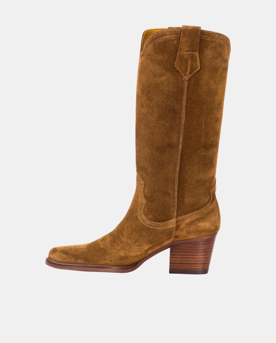 Botas cowboy tacón mujer en piel - Dakota Boots - Marrón topo Marrón topo-8