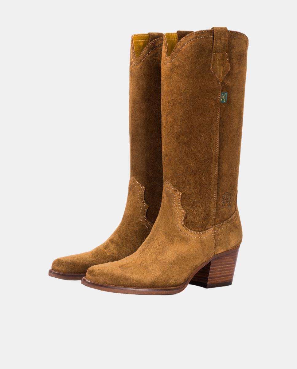 Botas cowboy tacón mujer en piel - Dakota Boots - Marrón topo Marrón topo-13