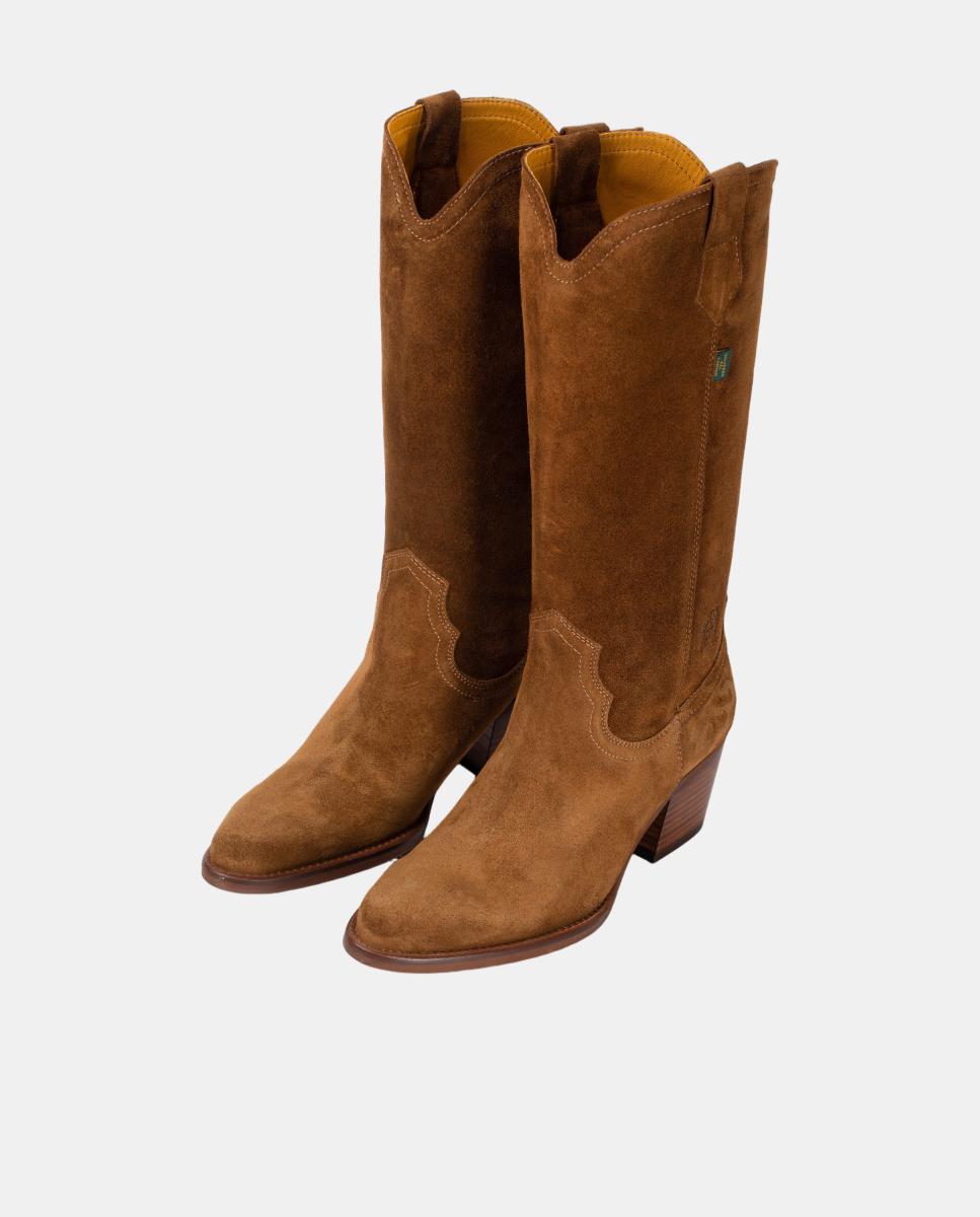Botas cowboy tacón mujer en piel - Dakota Boots - Marrón topo Marrón topo-15