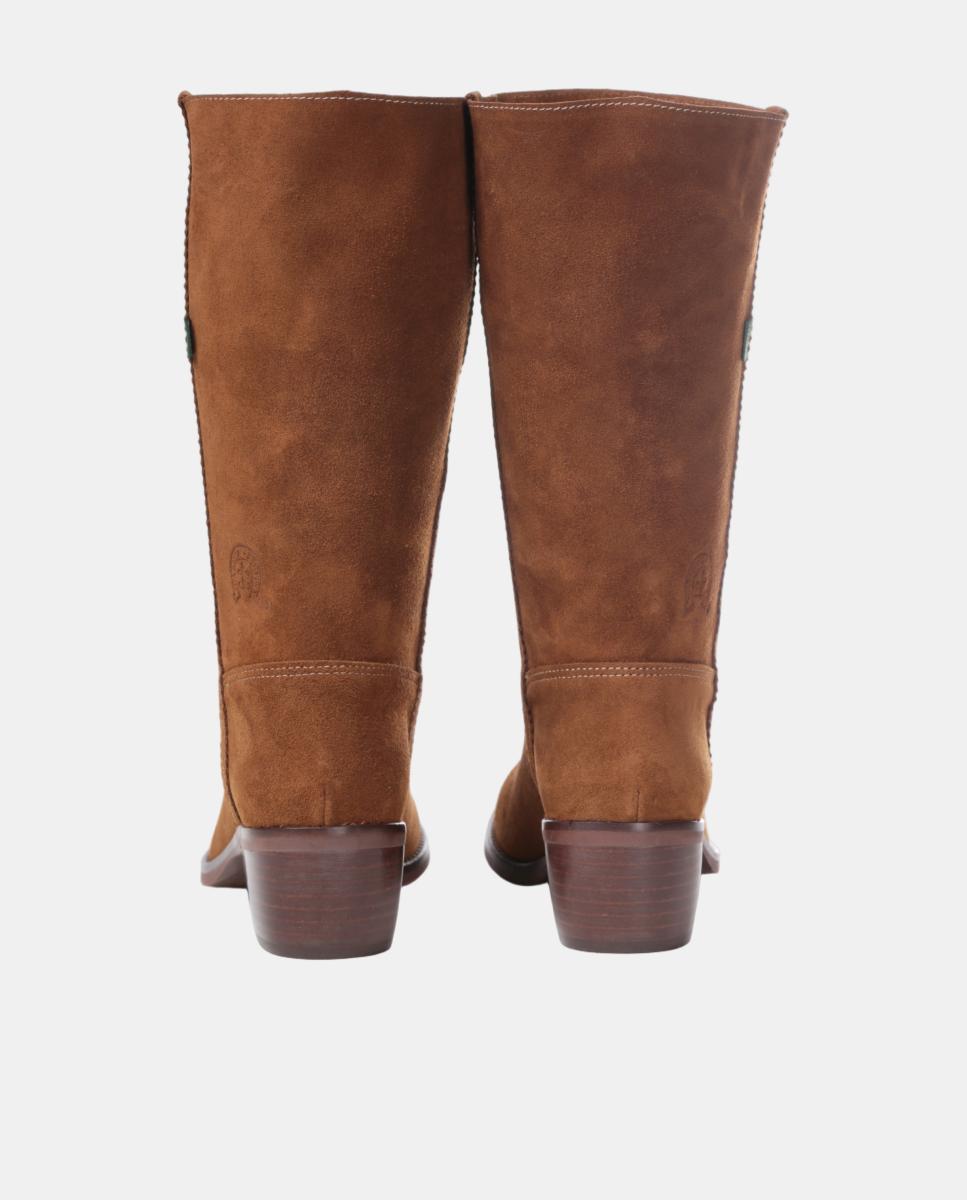 Bota campera mujer con bordados en tiras. - Dakota Boots - Marrón topo Marrón topo-2
