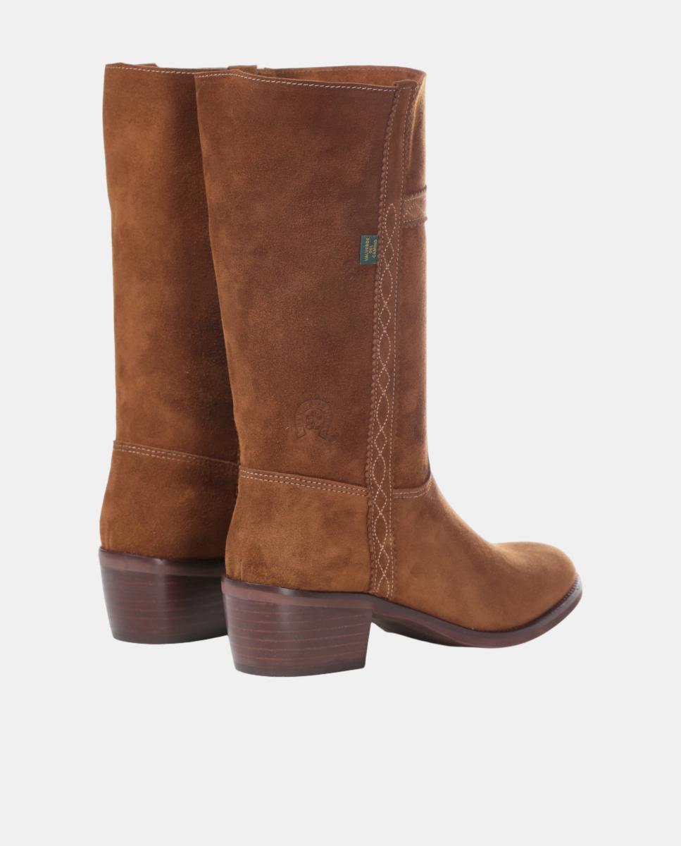 Bota campera mujer con bordados en tiras. - Dakota Boots - Marrón topo Marrón topo-3