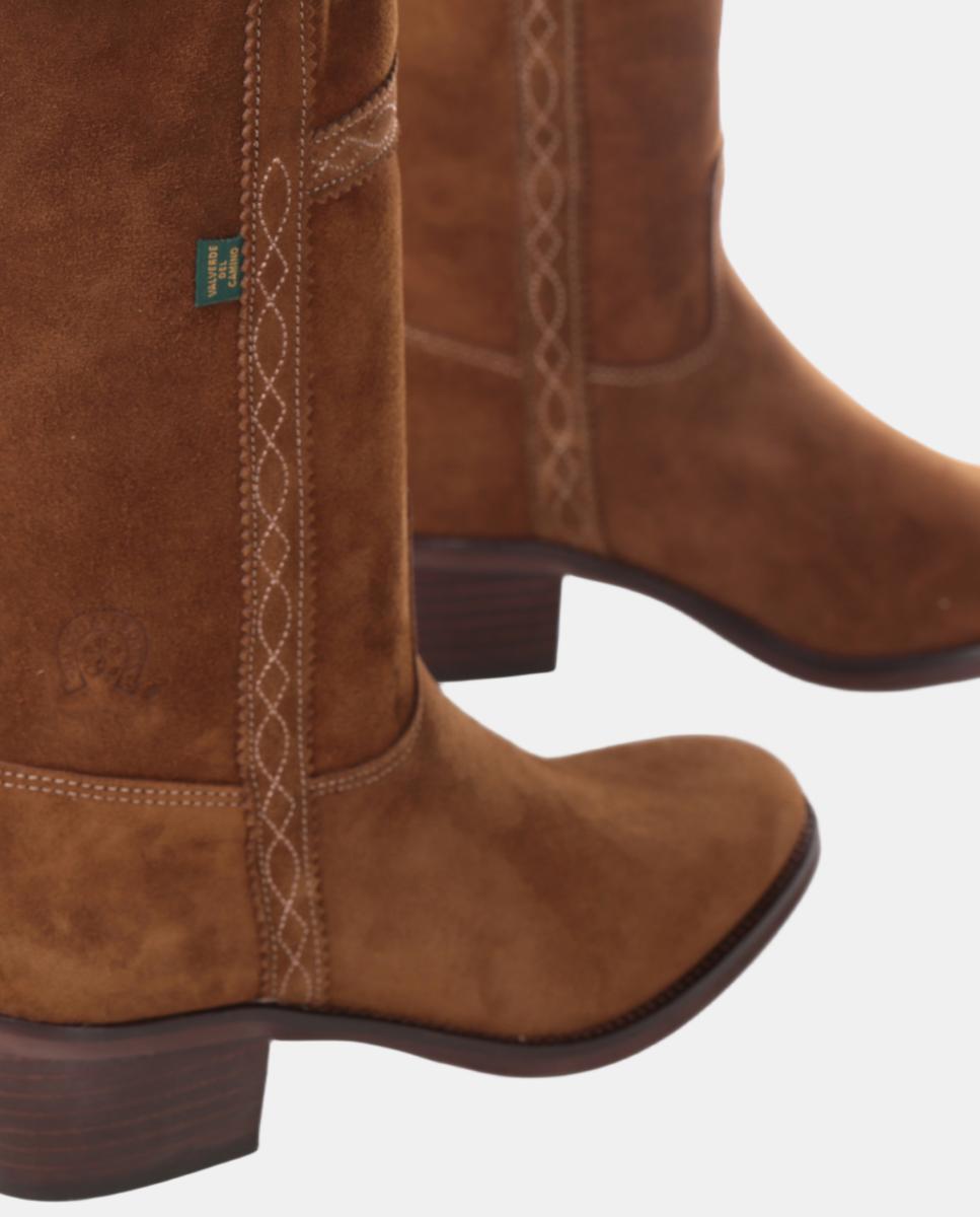Bota campera mujer con bordados en tiras. - Dakota Boots - Marrón topo Marrón topo-7