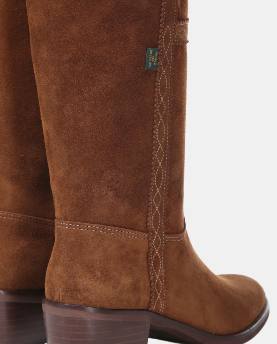 Bota campera mujer con bordados en tiras. - Dakota Boots - Marrón topo Marrón topo-8