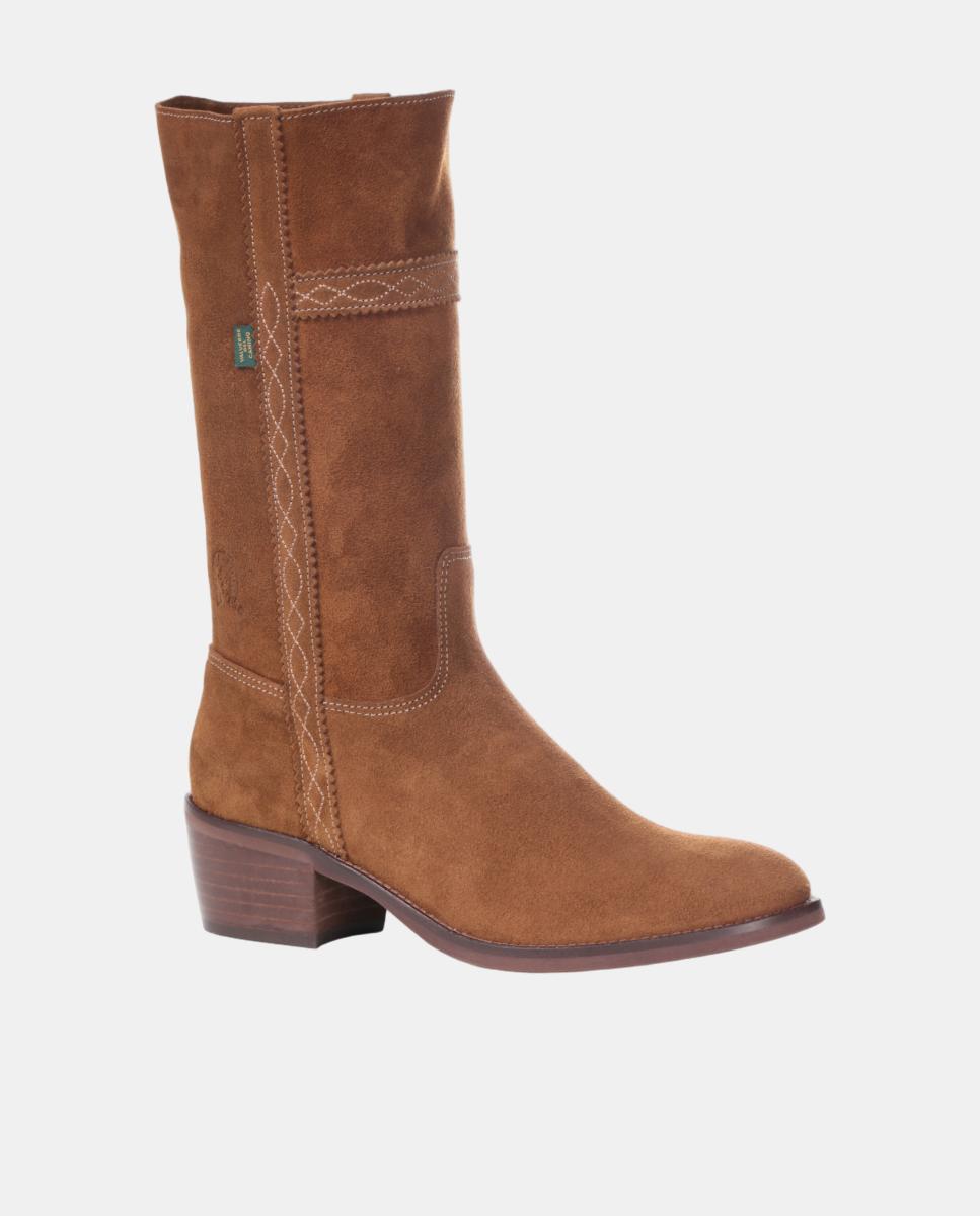 Bota campera mujer con bordados en tiras. - Dakota Boots - Marrón topo Marrón topo-10