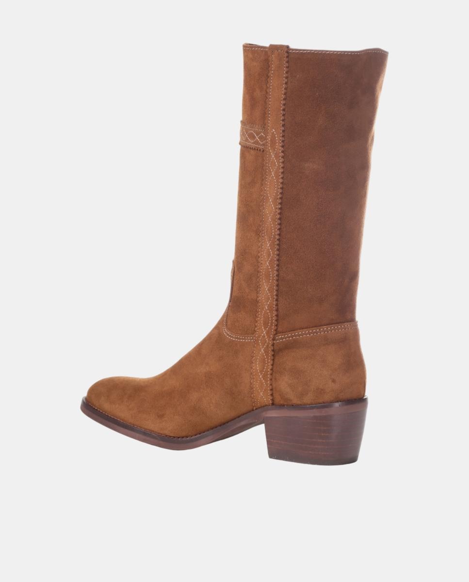 Bota campera mujer con bordados en tiras. - Dakota Boots - Marrón topo Marrón topo-11