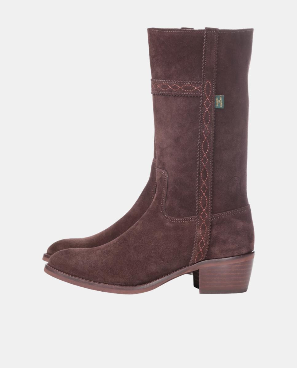 Bota campera mujer con bordados en tiras. - Dakota Boots - Marrón oscuro Marrón oscuro-3