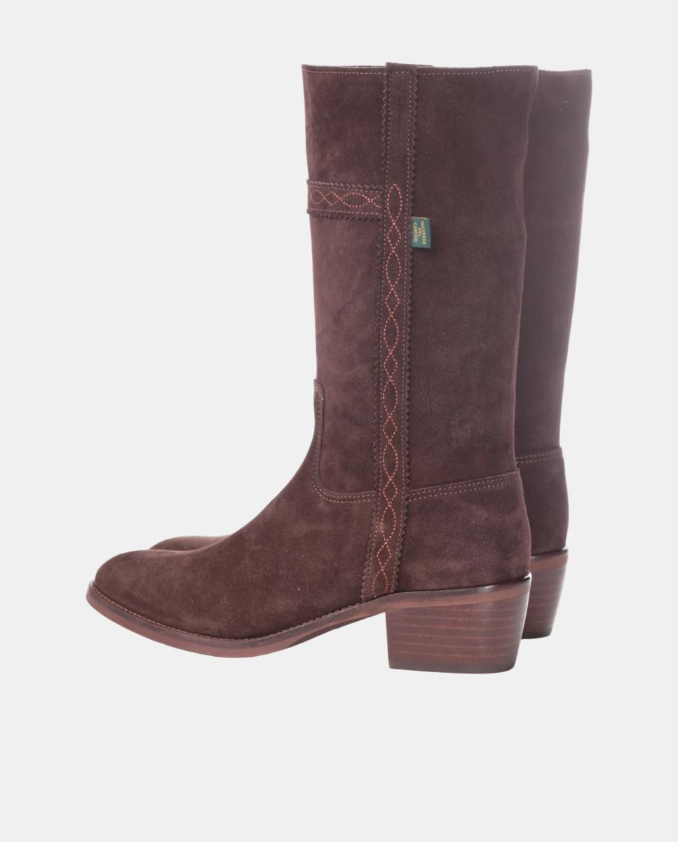 Bota campera mujer con bordados en tiras. - Dakota Boots - Marrón oscuro Marrón oscuro-4