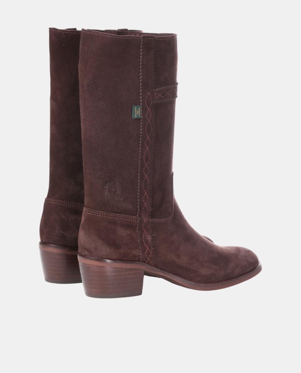 Bota campera mujer con bordados en tiras. - Dakota Boots - Marrón oscuro Marrón oscuro-6