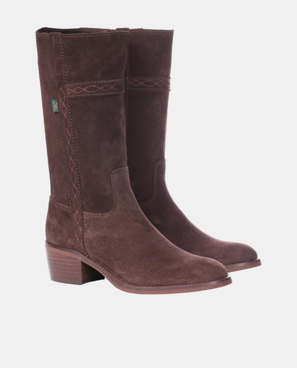 Bota campera mujer con bordados en tiras. - Dakota Boots - Marrón oscuro Marrón oscuro-7