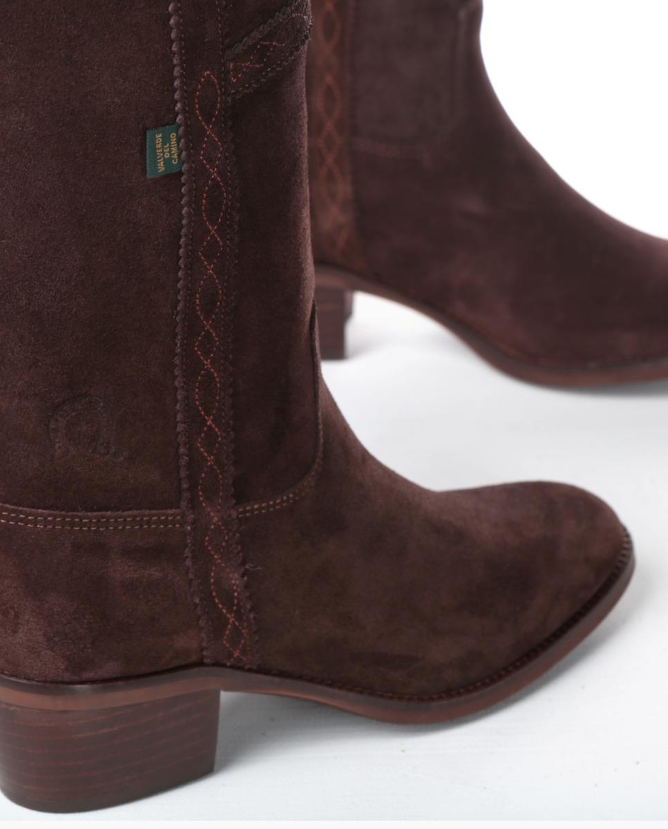 Bota campera mujer con bordados en tiras. - Dakota Boots - Marrón oscuro Marrón oscuro-10