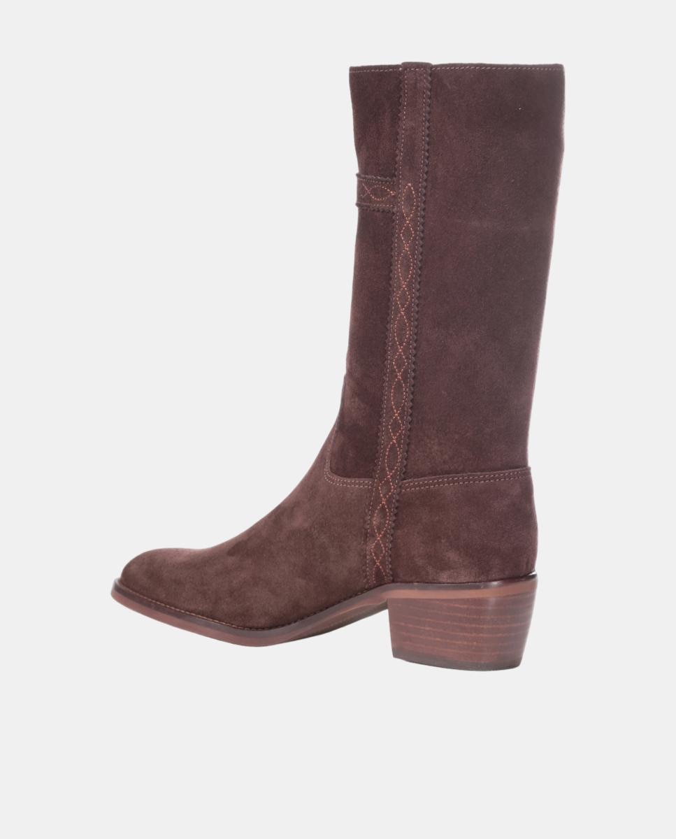 Bota campera mujer con bordados en tiras. - Dakota Boots - Marrón oscuro Marrón oscuro-11