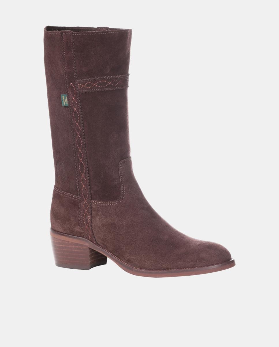 Bota campera mujer con bordados en tiras. - Dakota Boots - Marrón oscuro Marrón oscuro-14