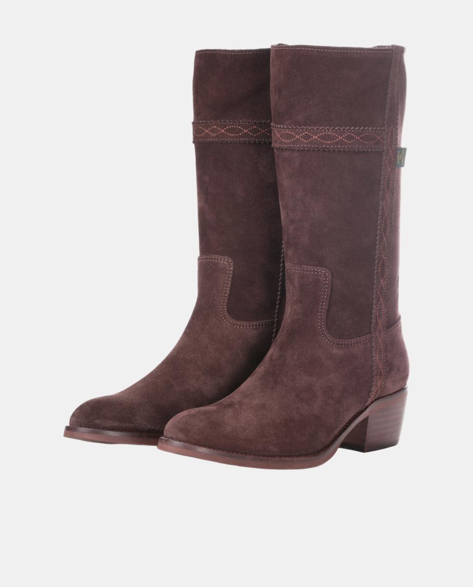 Bota campera mujer con bordados en tiras. - Dakota Boots - Marrón oscuro Marrón oscuro-16