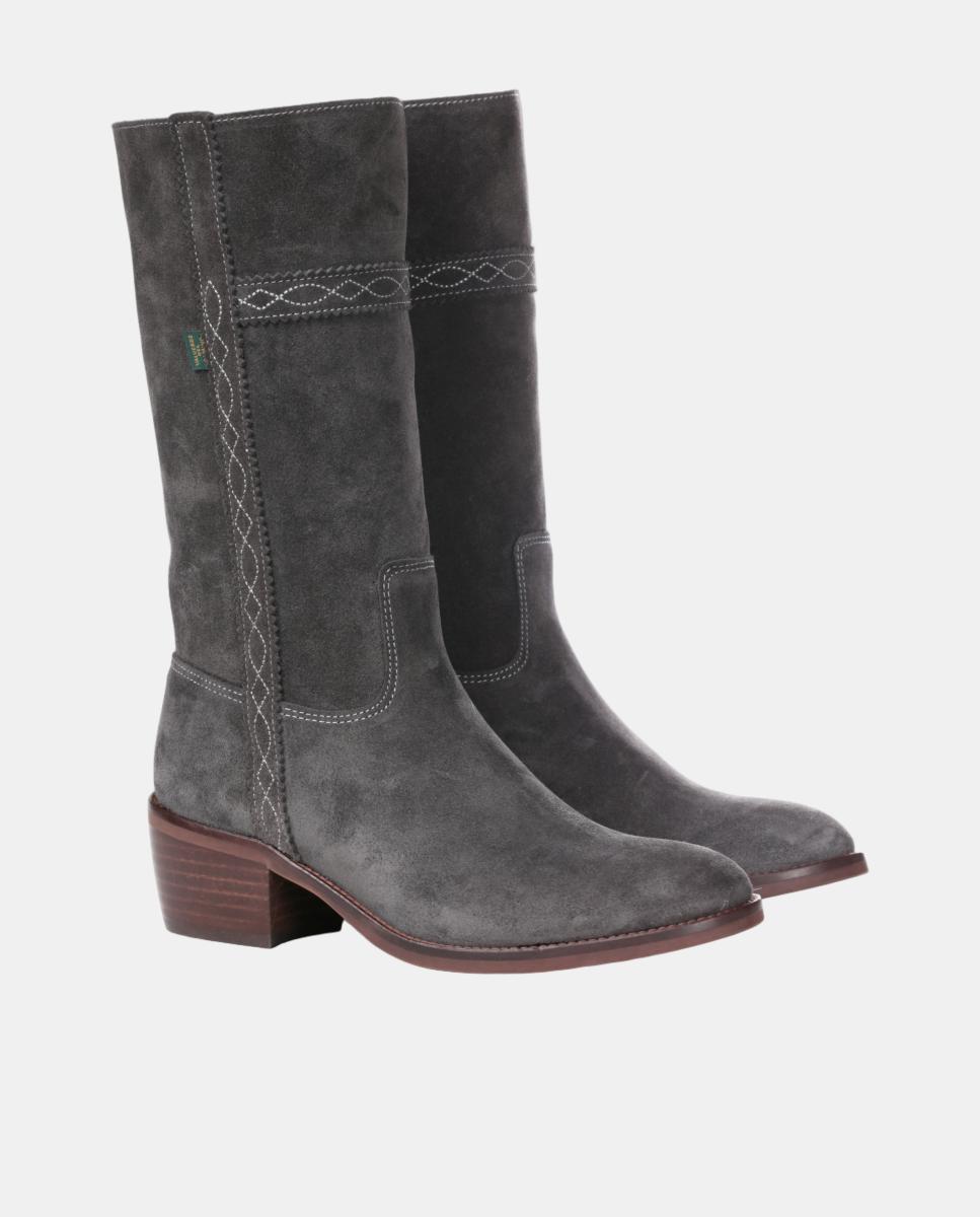 Botins com Bordados em Tiras. Cinzentos-5