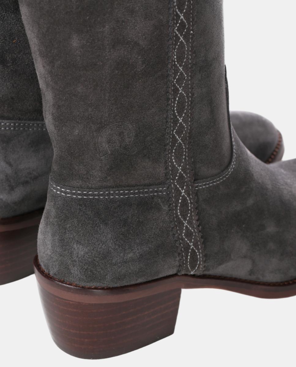 Botins com Bordados em Tiras. Cinzentos-8