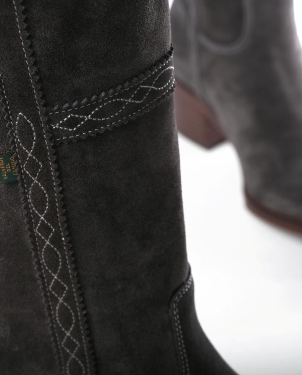 Botins com Bordados em Tiras. Cinzentos-9