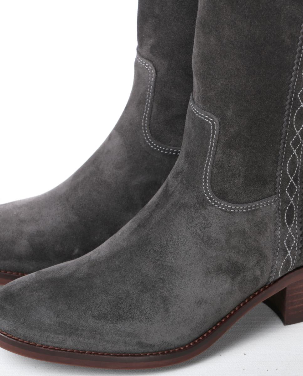 Botins com Bordados em Tiras. Cinzentos-10