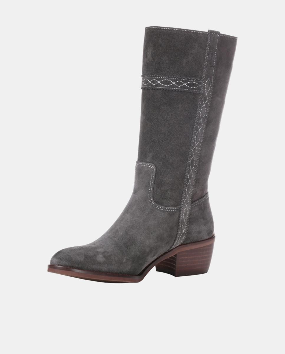 Botins com Bordados em Tiras. Cinzentos-13