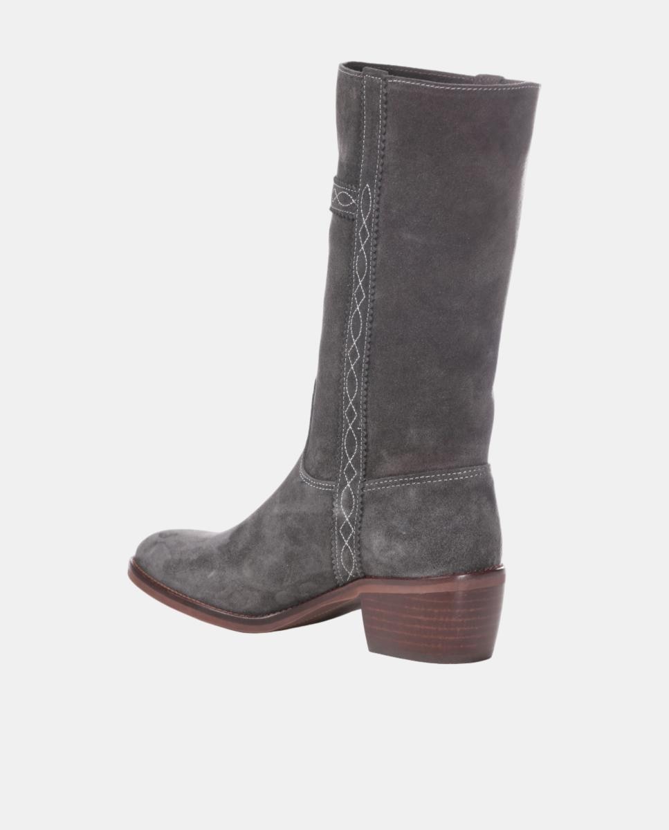 Botins com Bordados em Tiras. Cinzentos-15