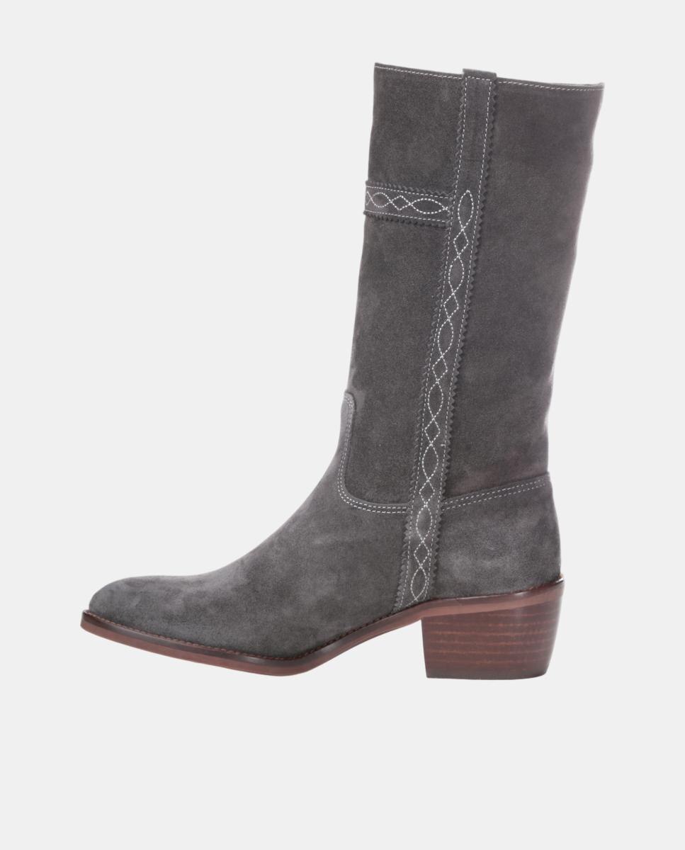 Botins com Bordados em Tiras. Cinzentos-16
