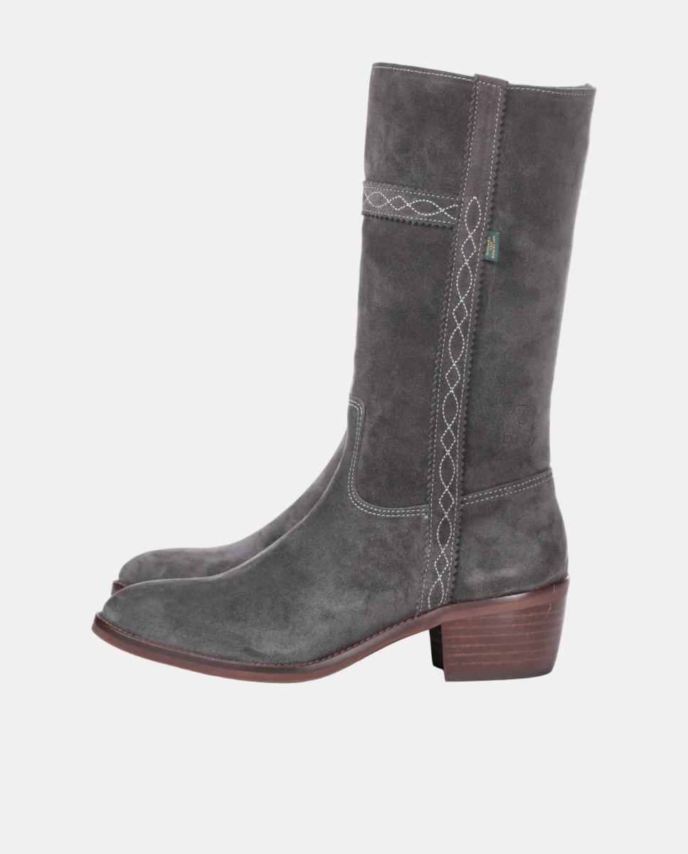 Botins com Bordados em Tiras. Cinzentos-17