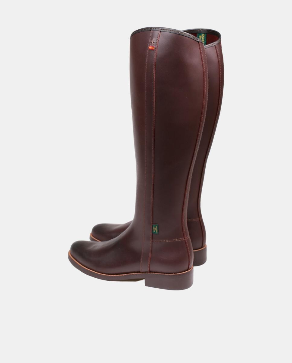 Botins de Montar em Pele com Fecho de Correr Castanho-escuro-4