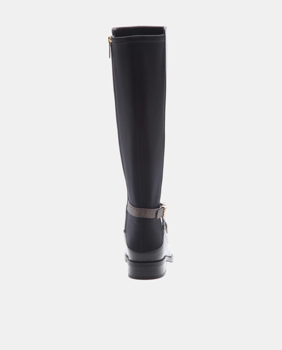Botas altas planas Rachel de mujer con tiras cruzadas con detalle de logotipo MK chocolate - Michael Michael Kors - Negro Negro-4