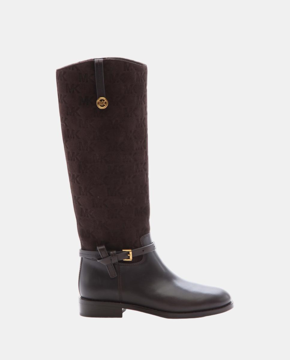 Botas Berberly de mujer de piel de caña alta - Michael Michael Kors - Marrón chocolate Marrón chocolate-1