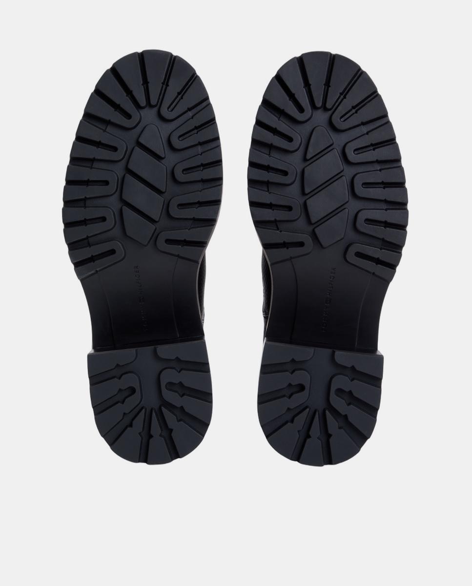Botins em pele com tacão Preto-7
