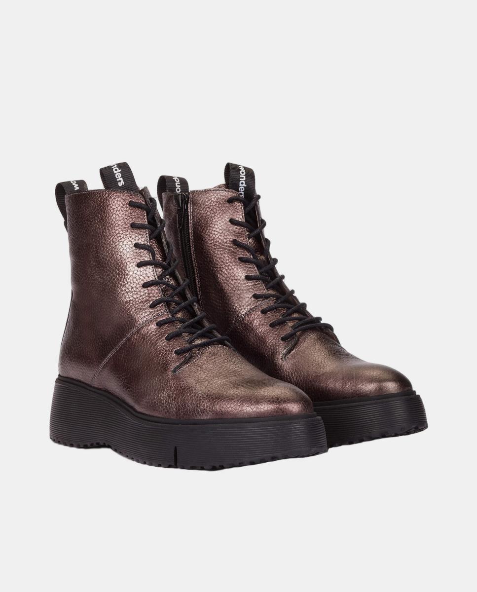 Botins em Pele - Preto Prata-2
