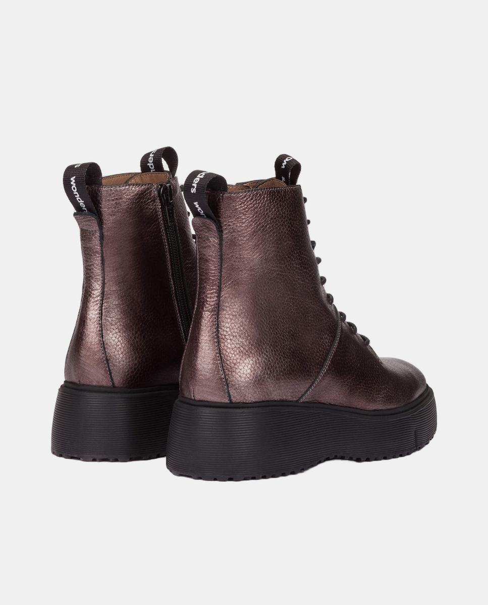 Botins em Pele - Preto Prata-3