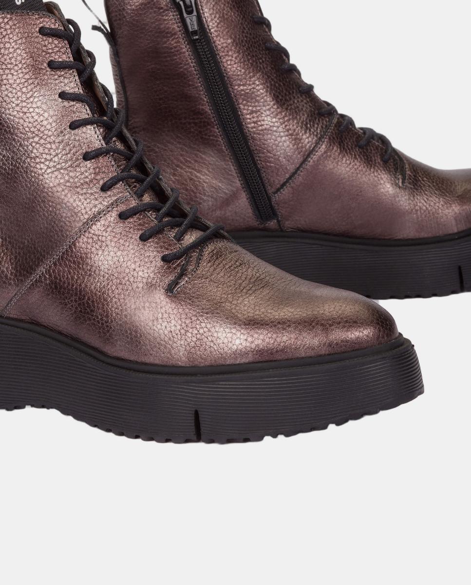 Botins em Pele - Preto Prata-4