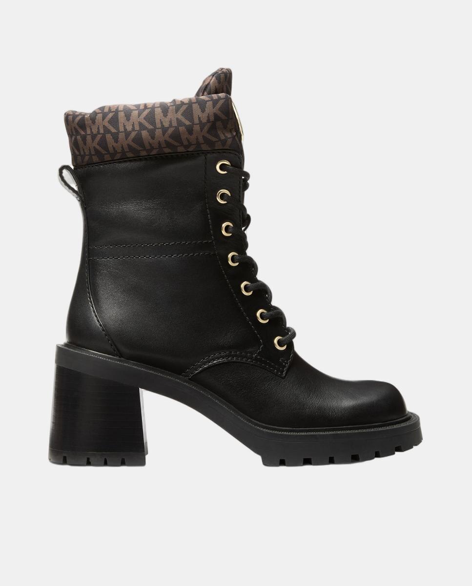 Botins de Tacão com Atacadores Pretos-1