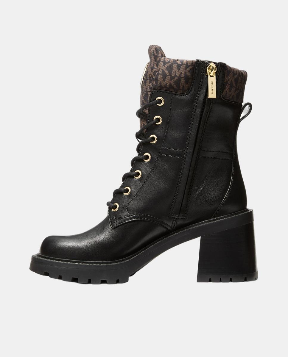 Botins de Tacão com Atacadores Pretos-3