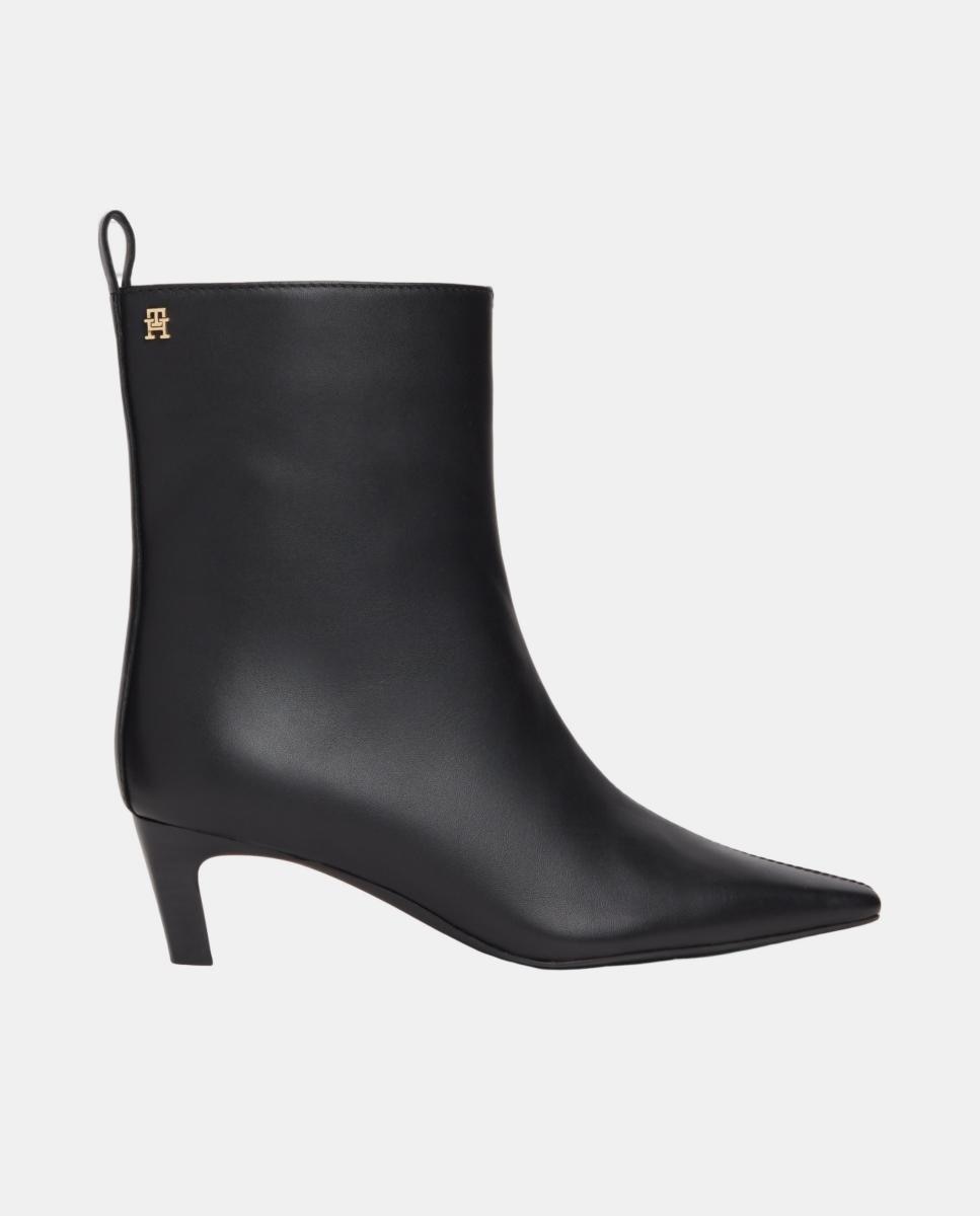 Imagen 1 de Bota de tacón kitten de piel TH Negro