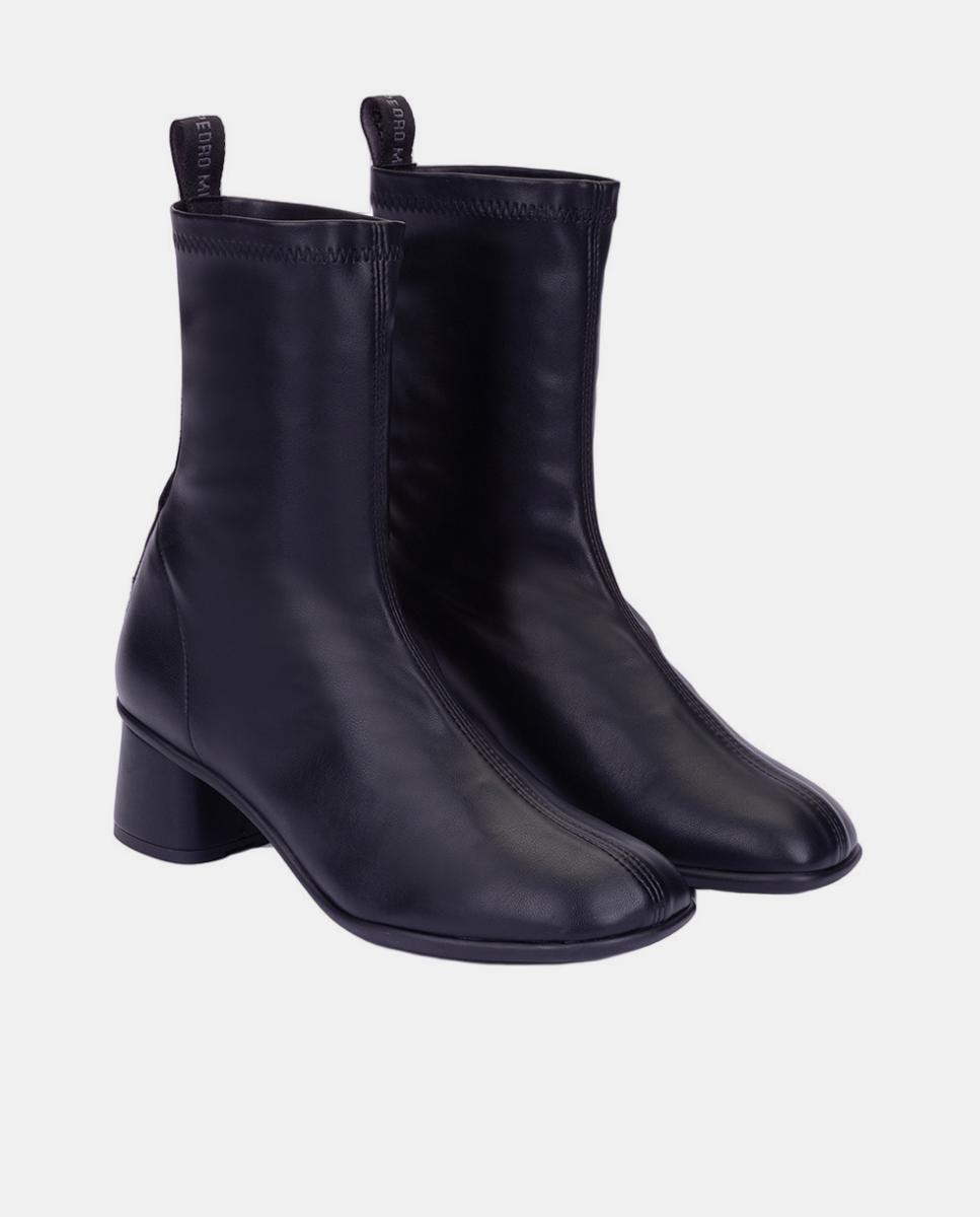 Botines de mujer con tacón bloque - Pedro Miralles - Negro Negro-2