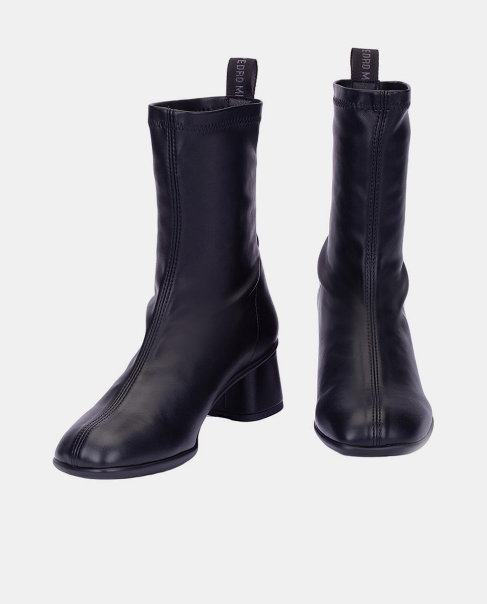 Botines de mujer con tacón bloque - Pedro Miralles - Negro Negro-3