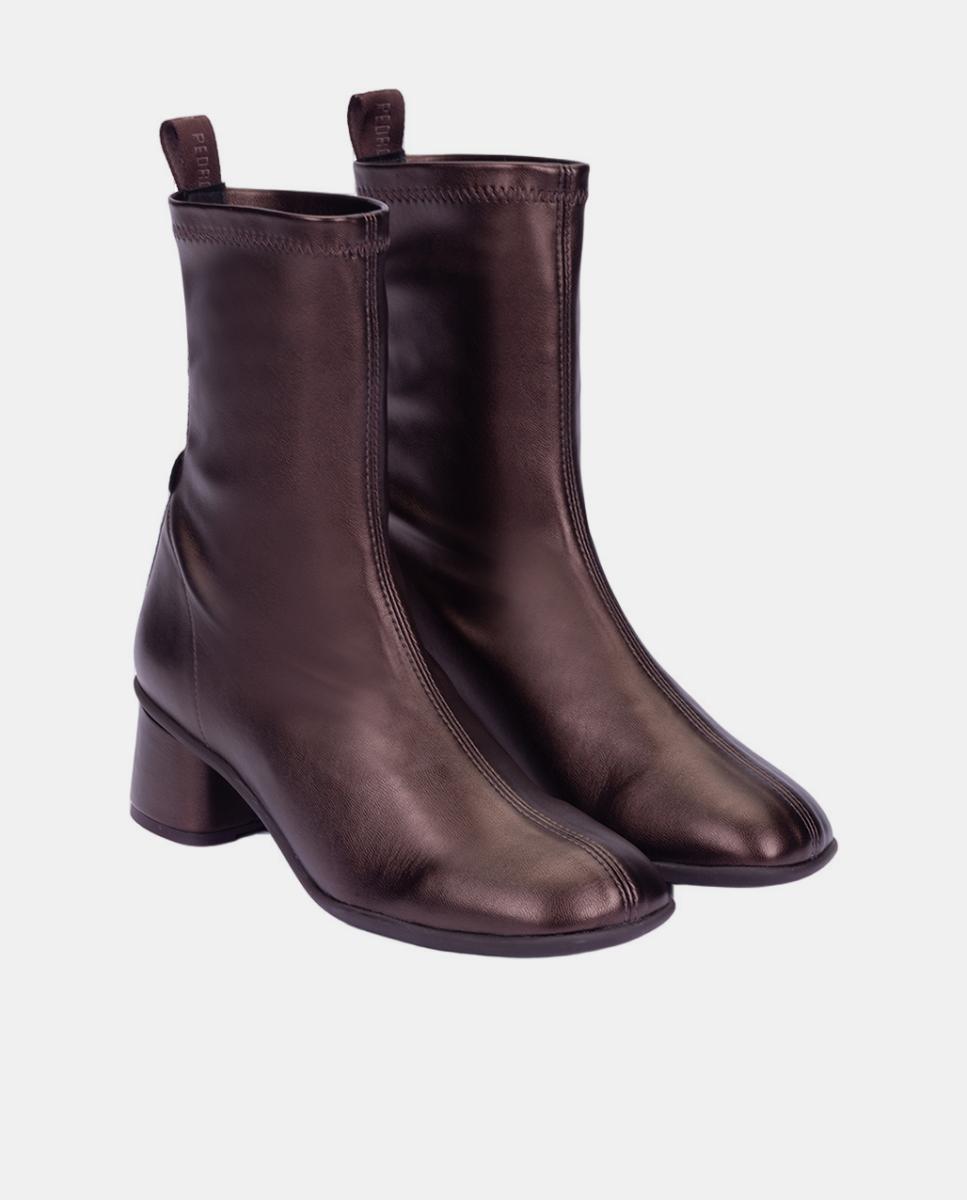 Botins com Salto de Bloco Castanho-2