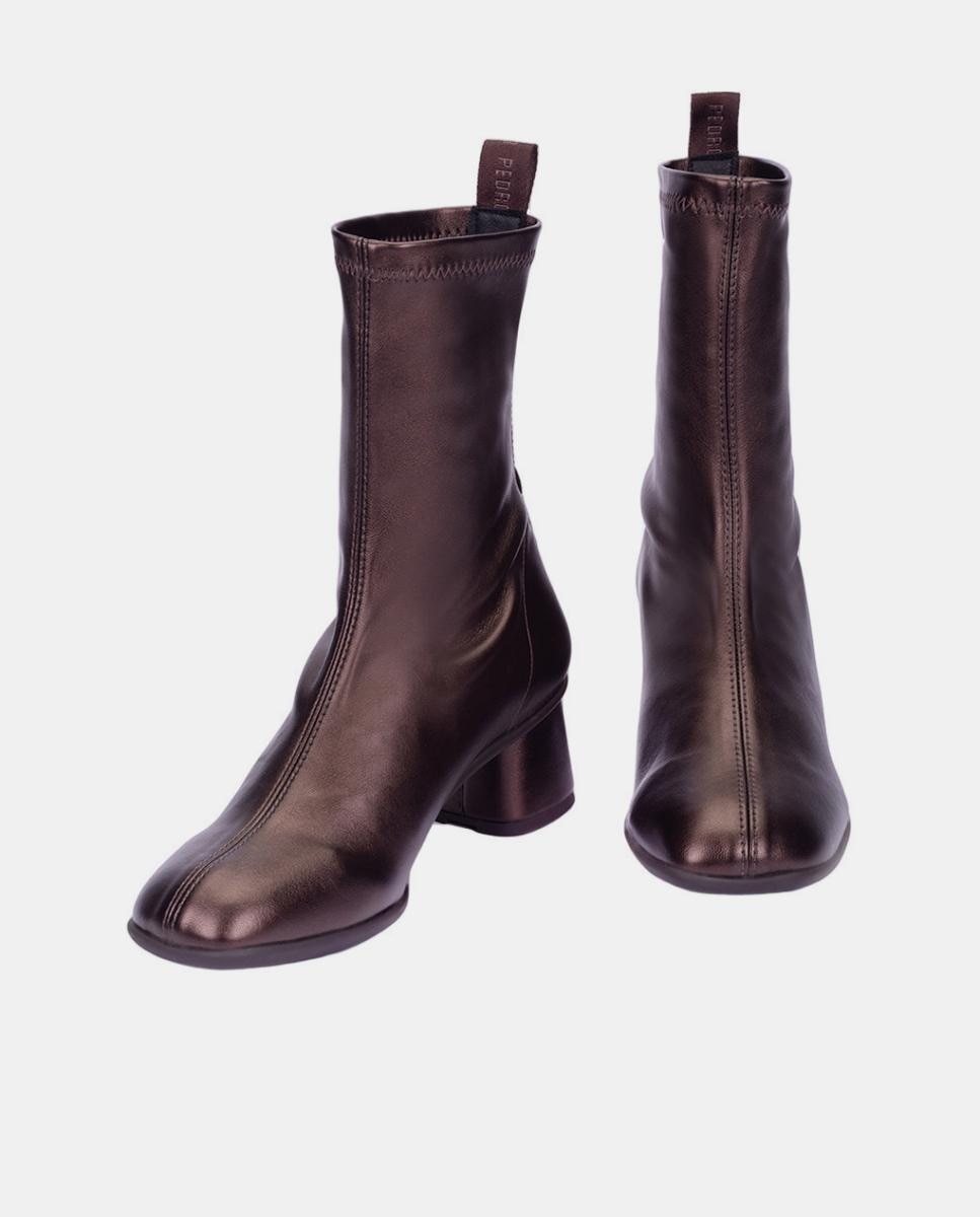 Botins com Salto de Bloco Castanho-3