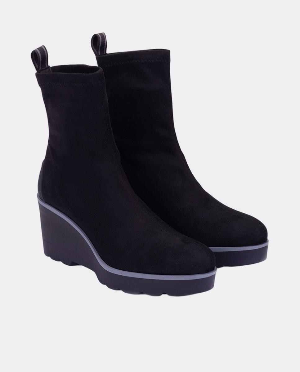 Botines de mujer con cuña - Weekend by Pedro Miralles - Negro Negro-2