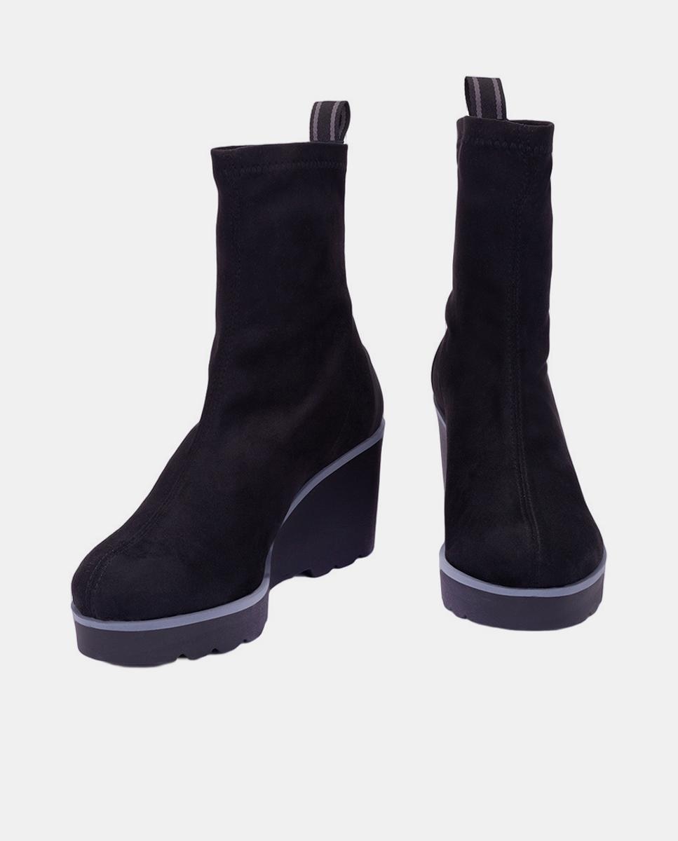 Botines de mujer con cuña - Weekend by Pedro Miralles - Negro Negro-3