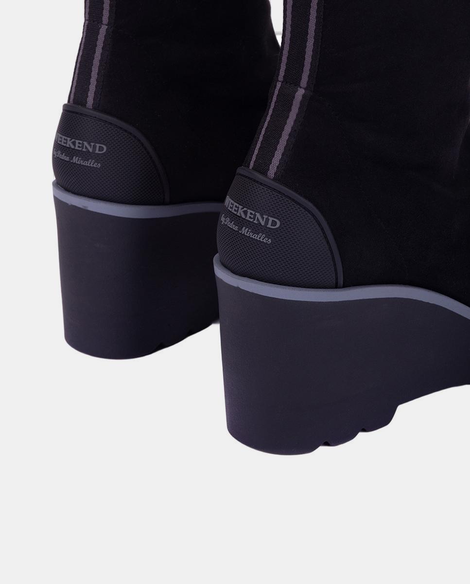 Botines de mujer con cuña - Weekend by Pedro Miralles - Negro Negro-4