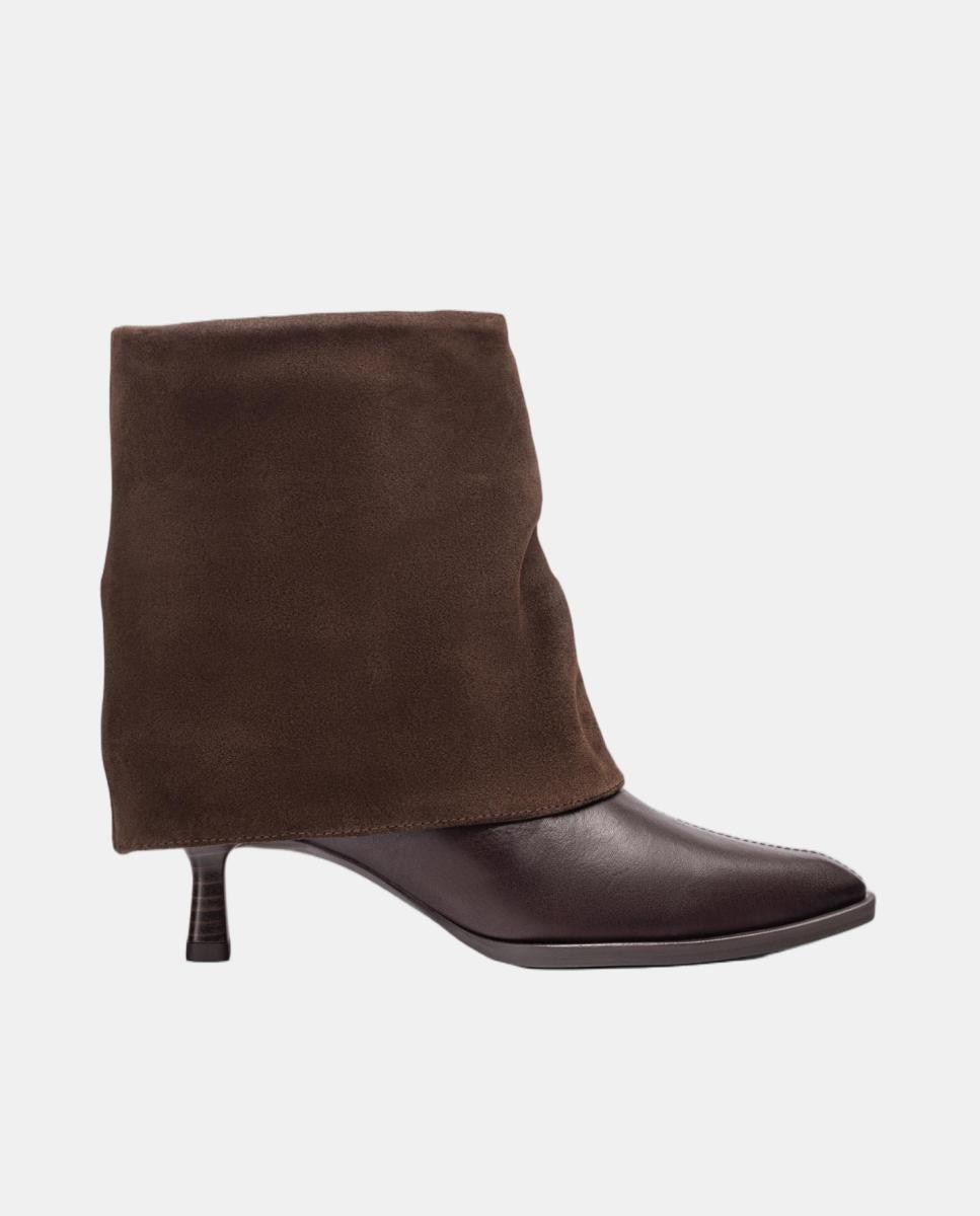 Imagen 0 de Botines de mujer de piel de solapa Marrón chocolate