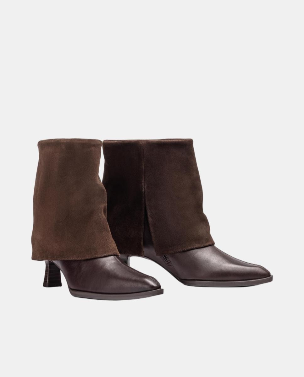 Botines de mujer de piel de solapa - Unisa - Marrón chocolate Marrón chocolate-2