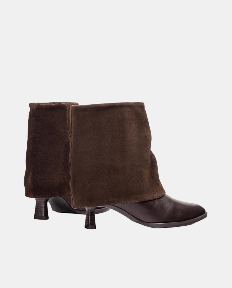 Botines de mujer de piel de solapa - Unisa - Marrón chocolate Marrón chocolate-3