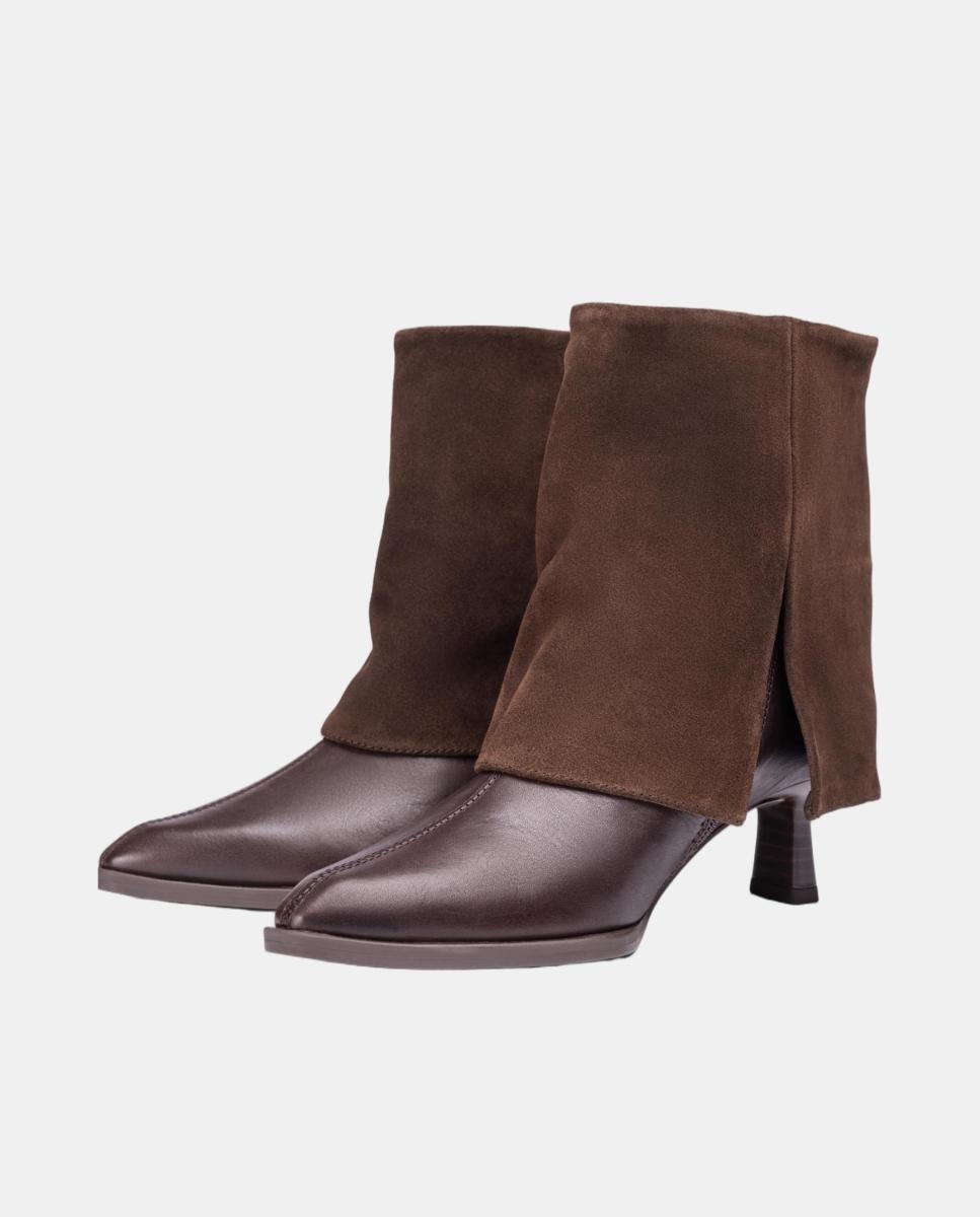 Botines de mujer de piel de solapa - Unisa - Marrón chocolate Marrón chocolate-4