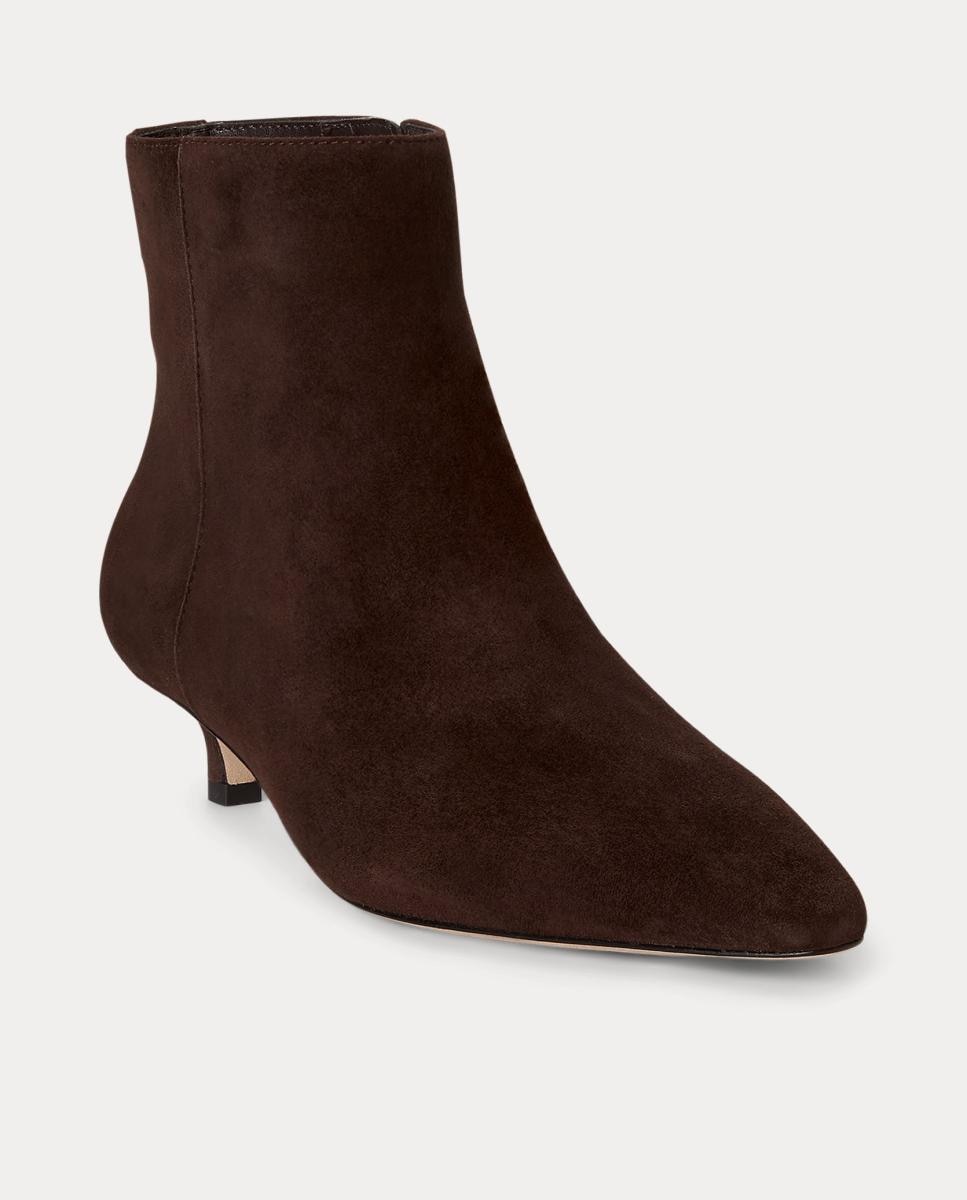 Imagen 2 de Botín de tacón Frncsa de mujer en ante - Lauren Ralph Lauren - Marrón oscuro Marrón oscuro